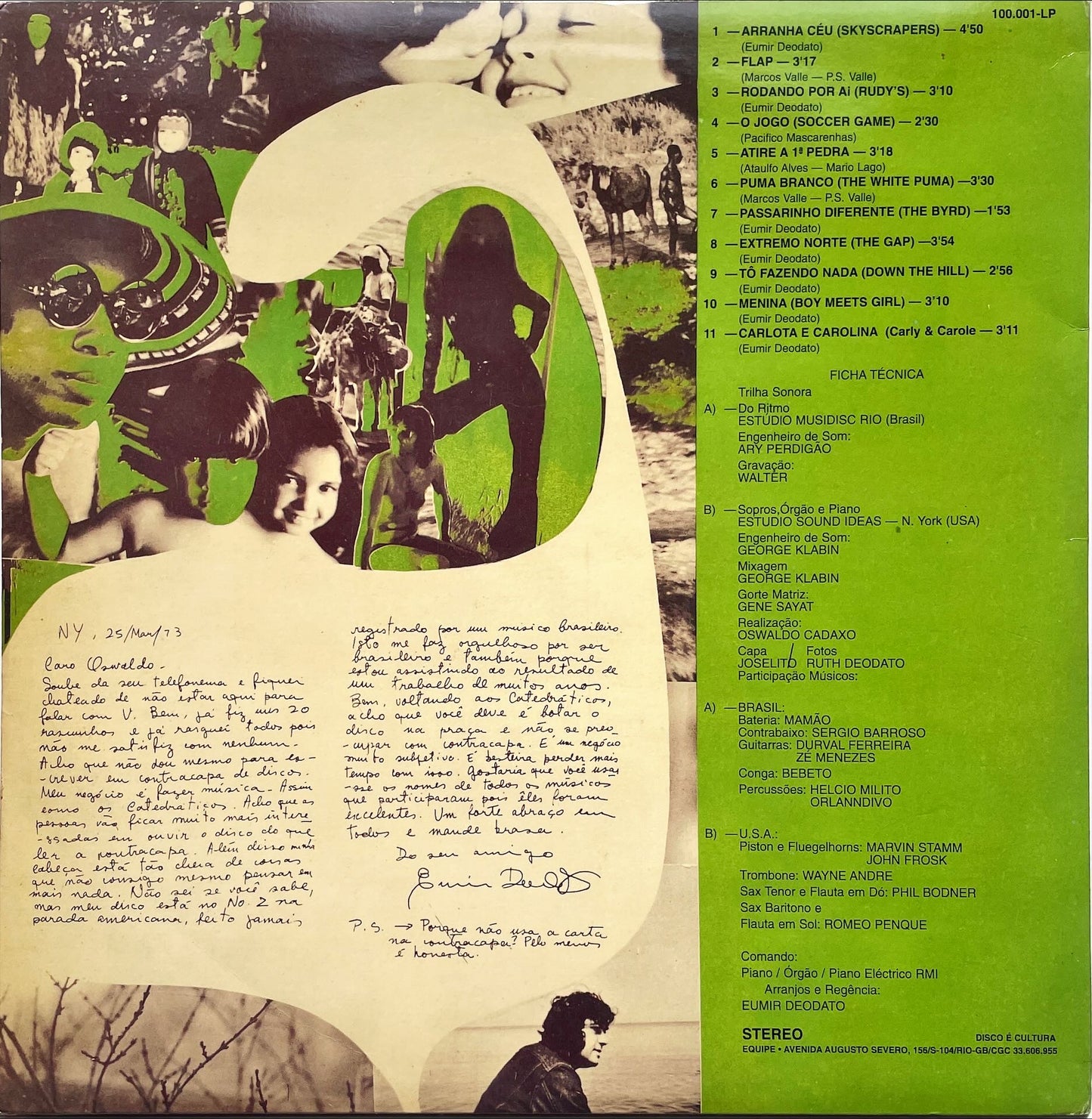 Eumir Deodato – Os Catedráticos 73 LP sleeve image back