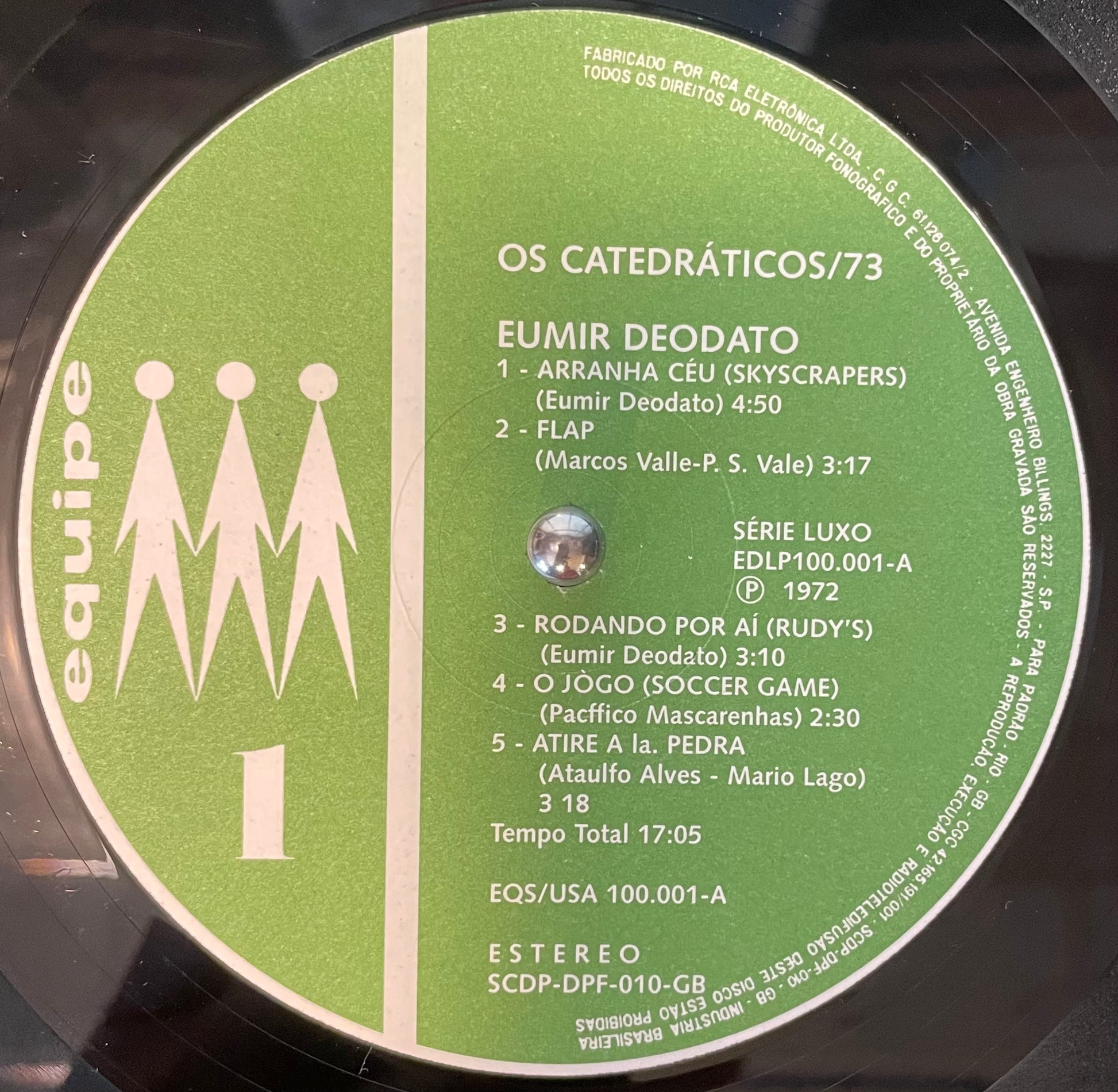 Eumir Deodato – Os Catedráticos 73 LP label image front