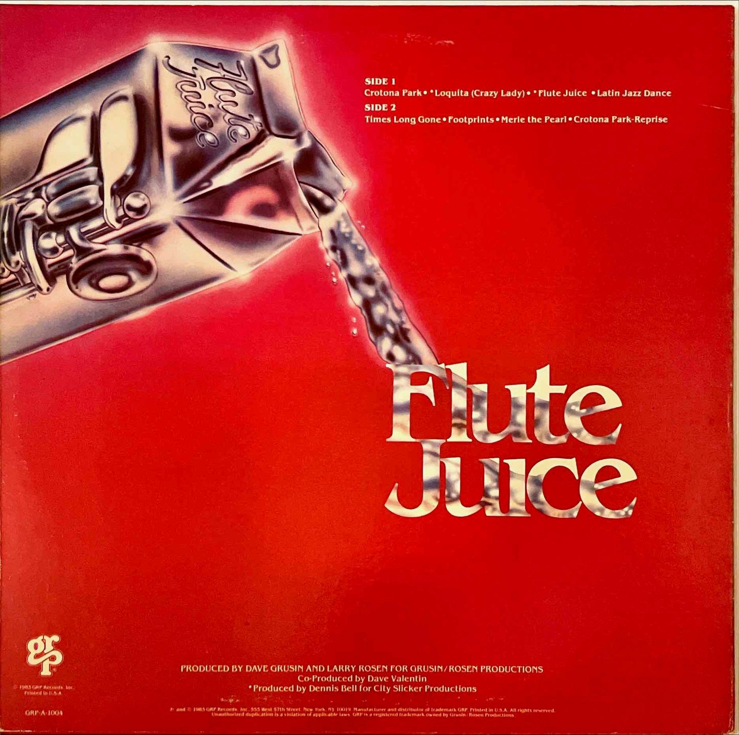 Dave Valentin – Flute Juice LP sleeve image back