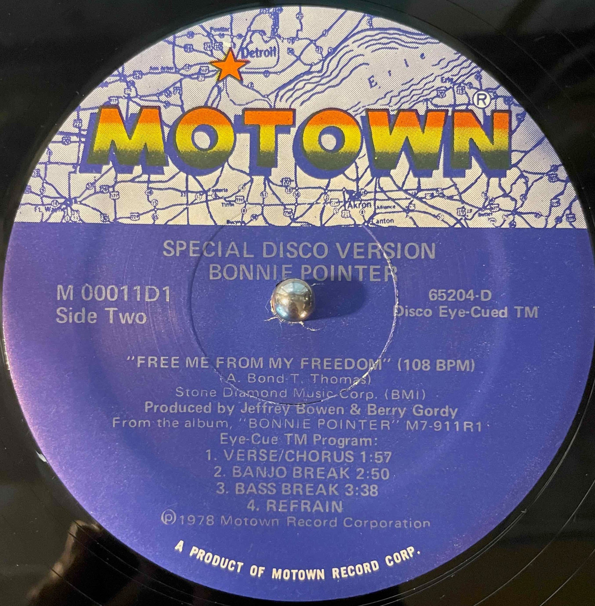 Diana Ross / Bonnie Pointer – What You Gave Me / Free Me From My Freedom 12 inch single label image back