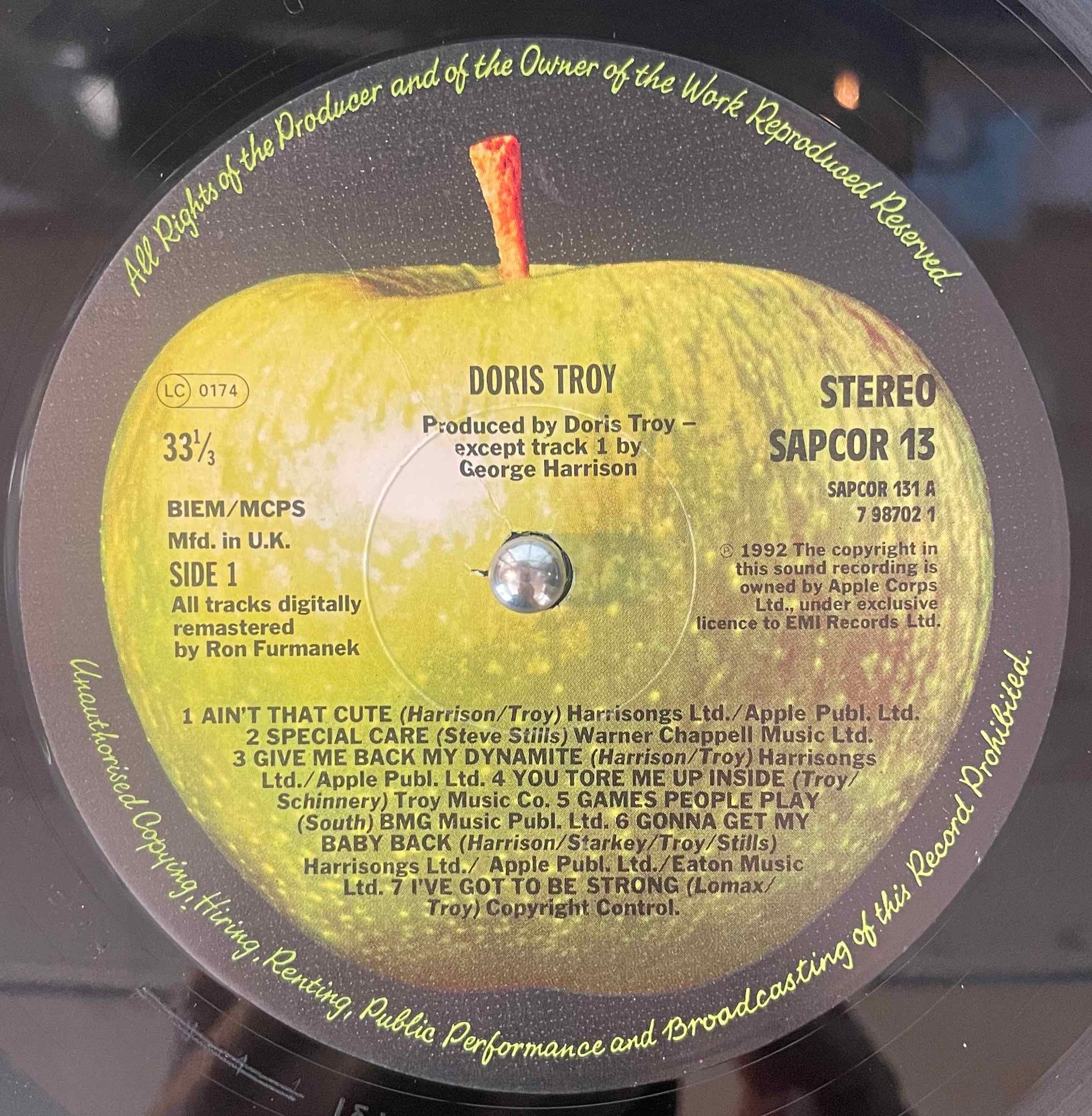 Doris Troy – Doris Troy LP label image side 1