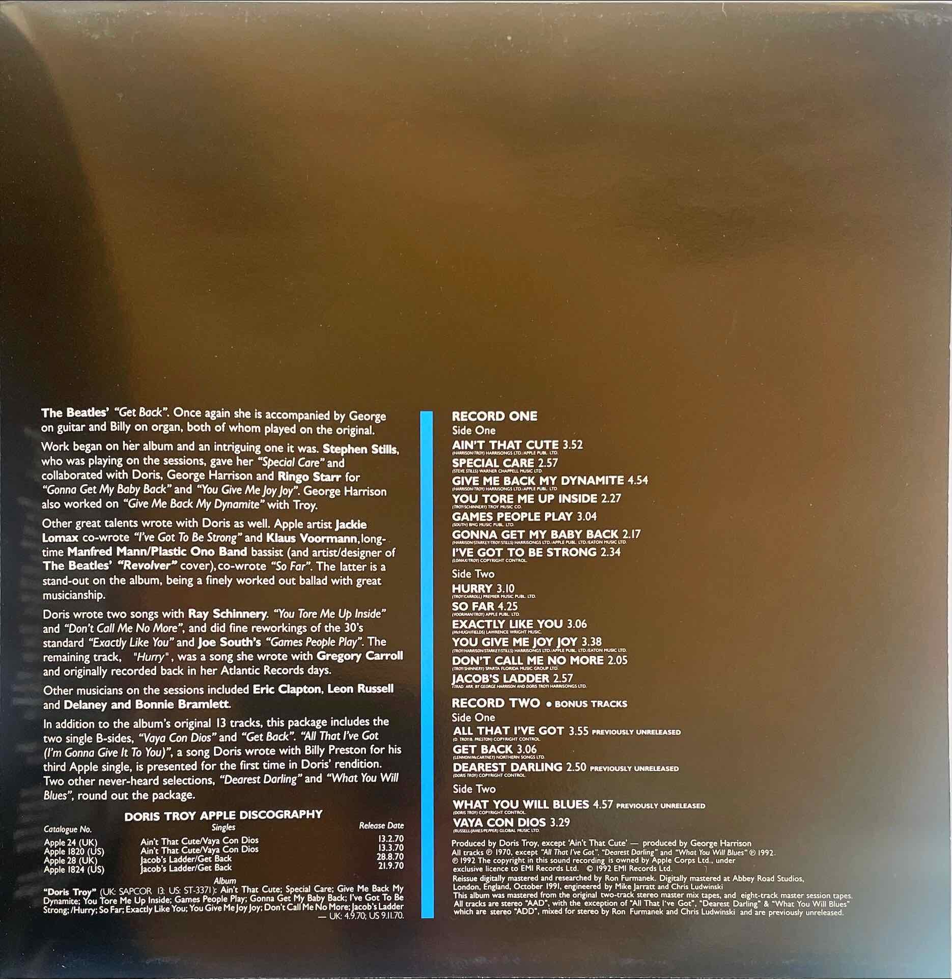 Doris Troy – Doris Troy LP sleeve image inside right