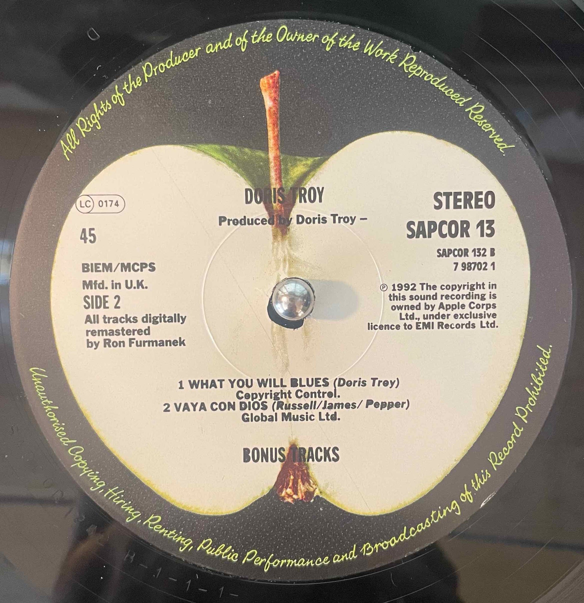 Doris Troy – Doris Troy LP label image 45 side 2