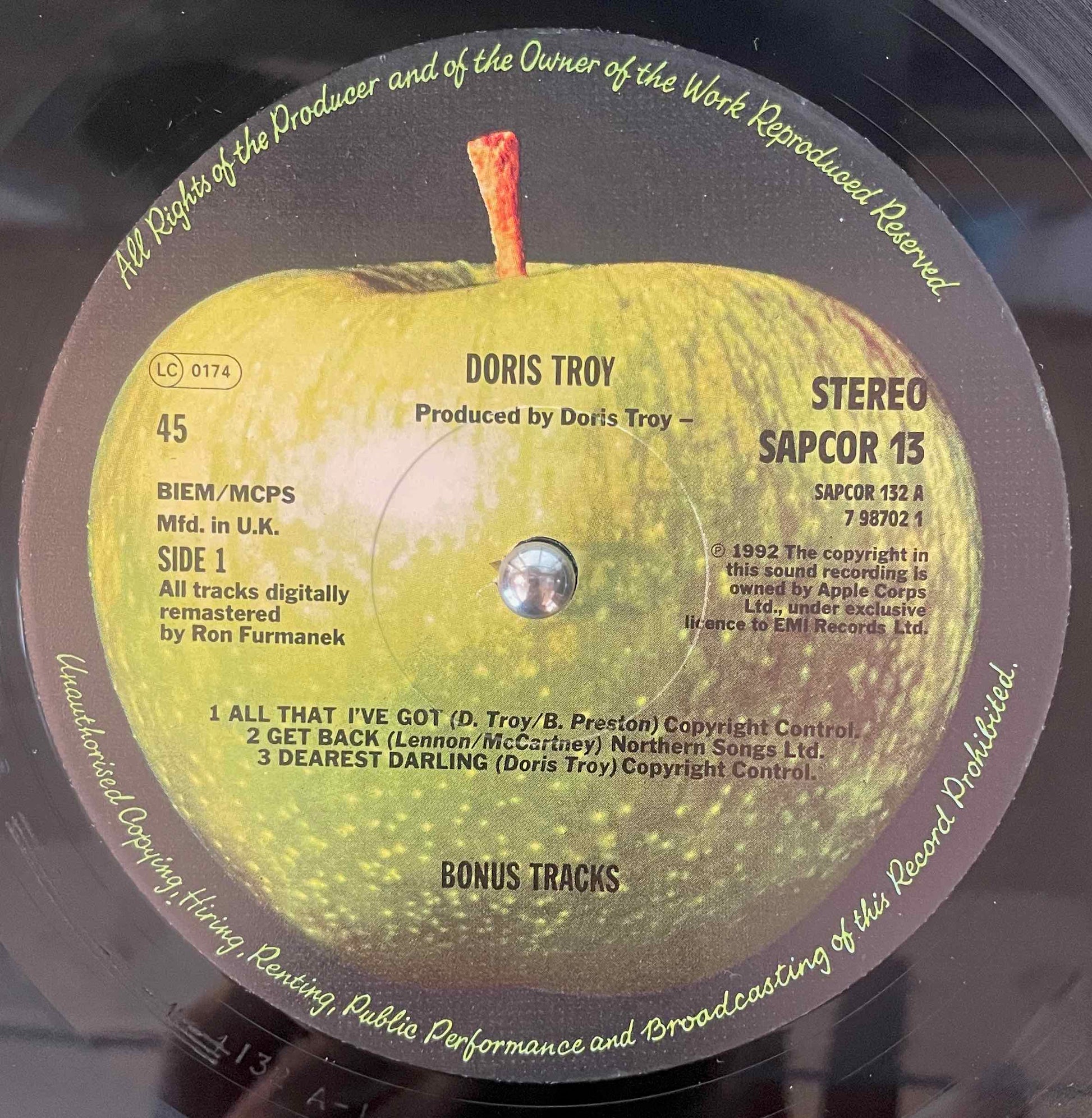 Doris Troy – Doris Troy LP label image 45 side 1