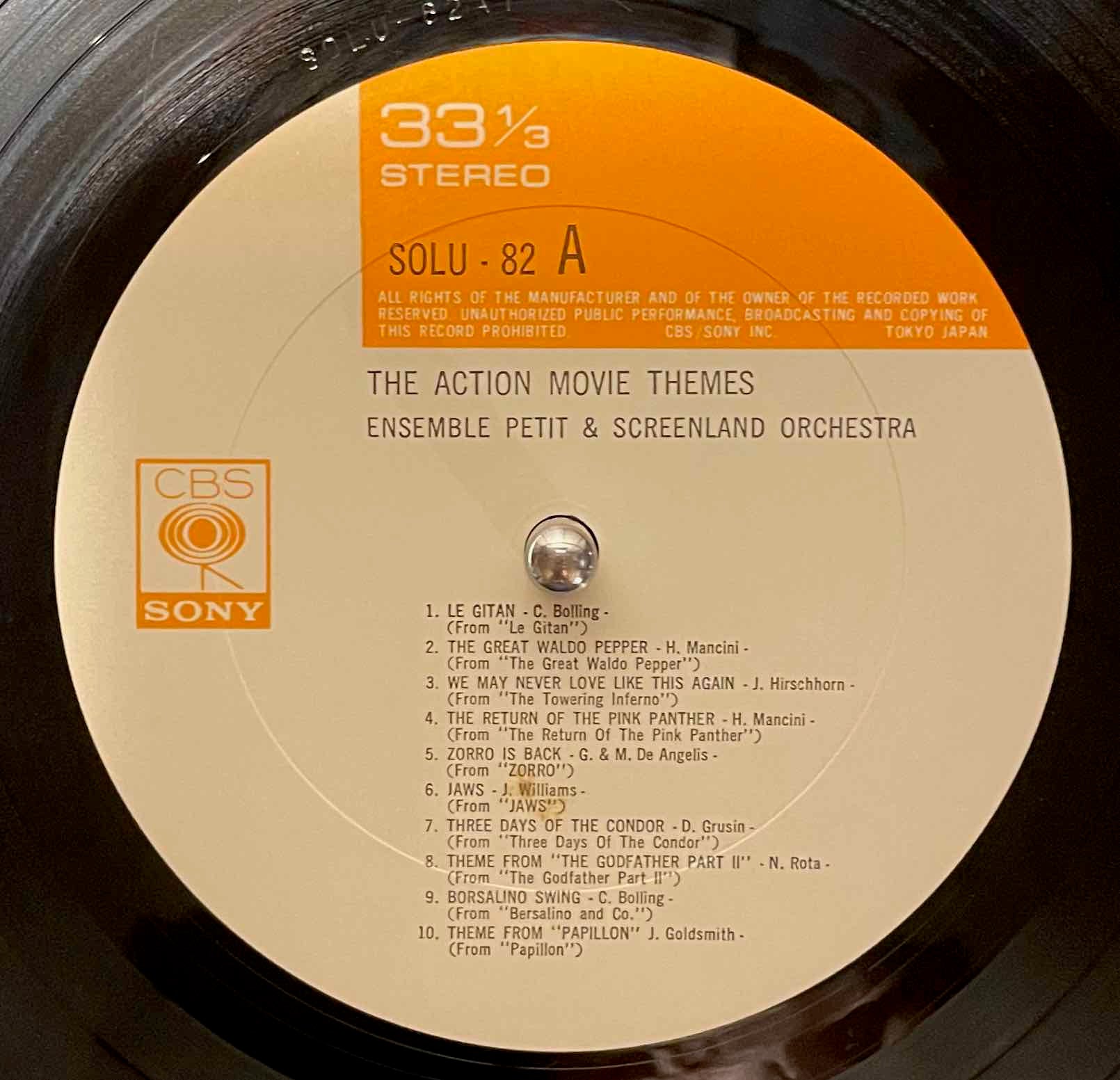 Ensemble Petit & Screenland Orchestra – The Action Movie Themes LP label image side a