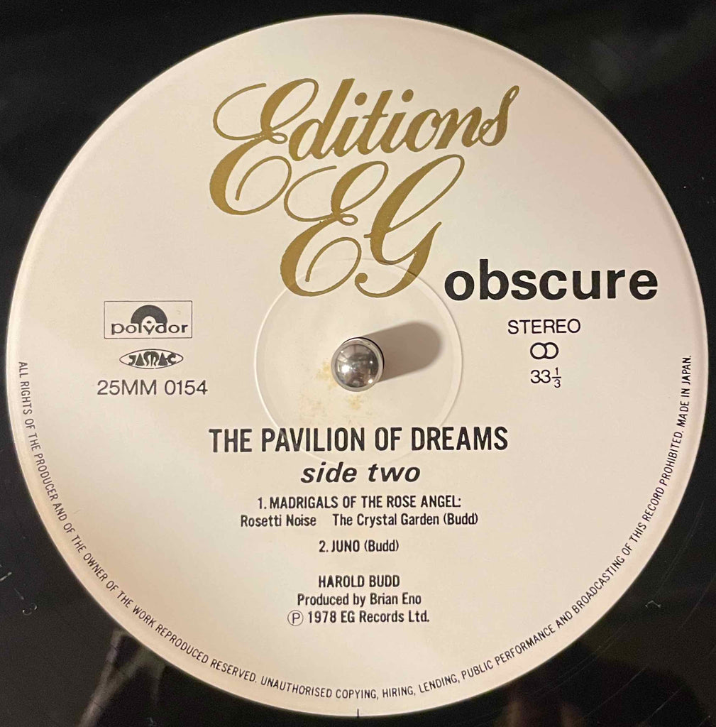Harold Budd – The Pavilion Of Dreams LP Label image back