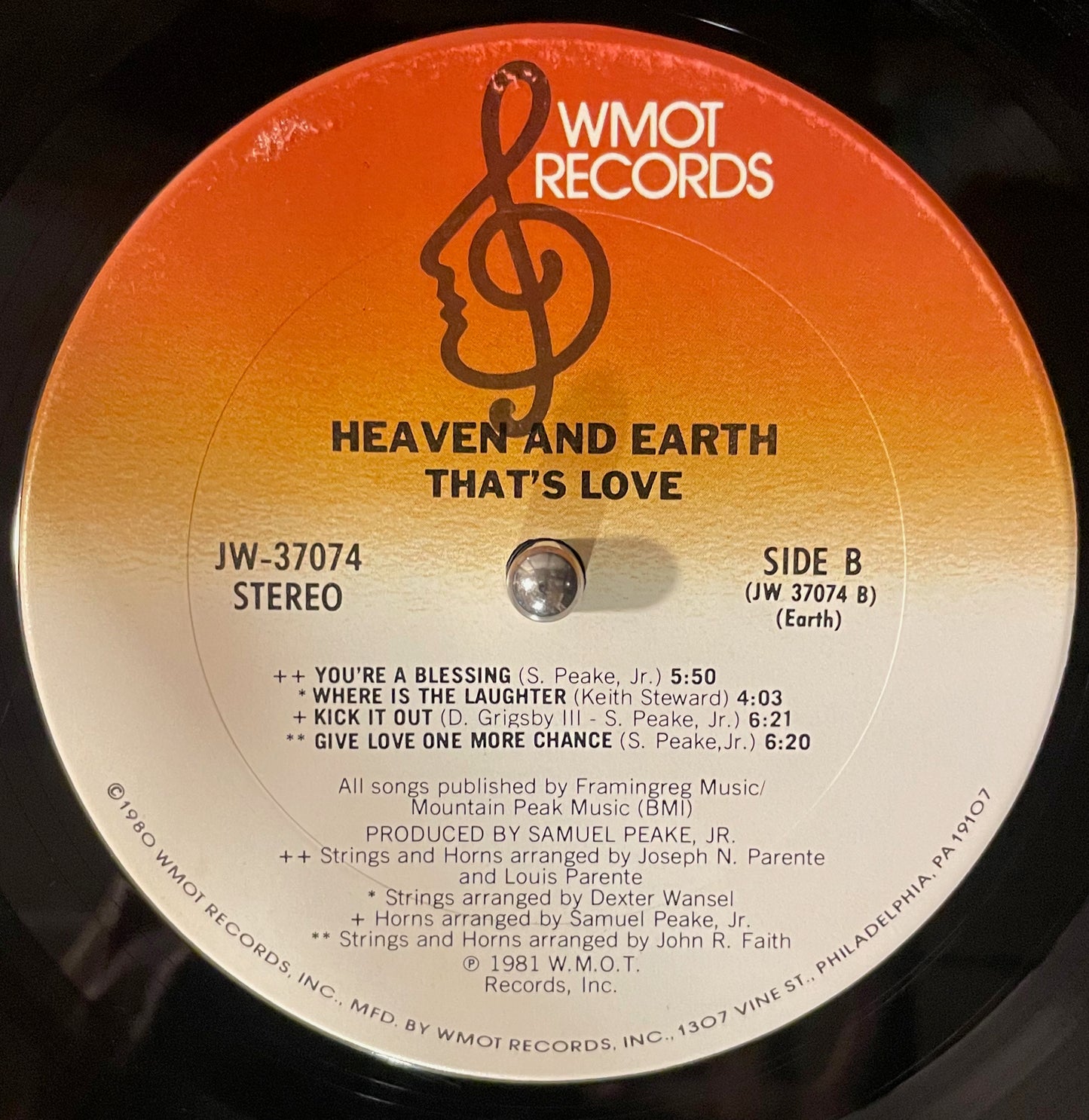 Heaven And Earth – That's Love LP label image back