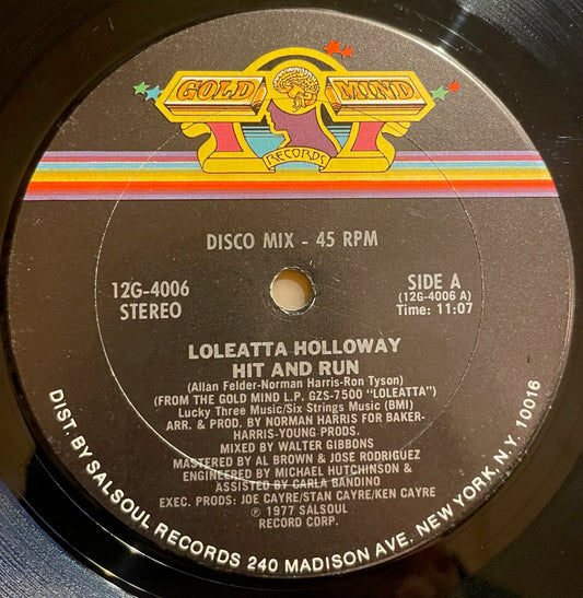 Loleatta Holloway – Hit And Run 12" single label image front