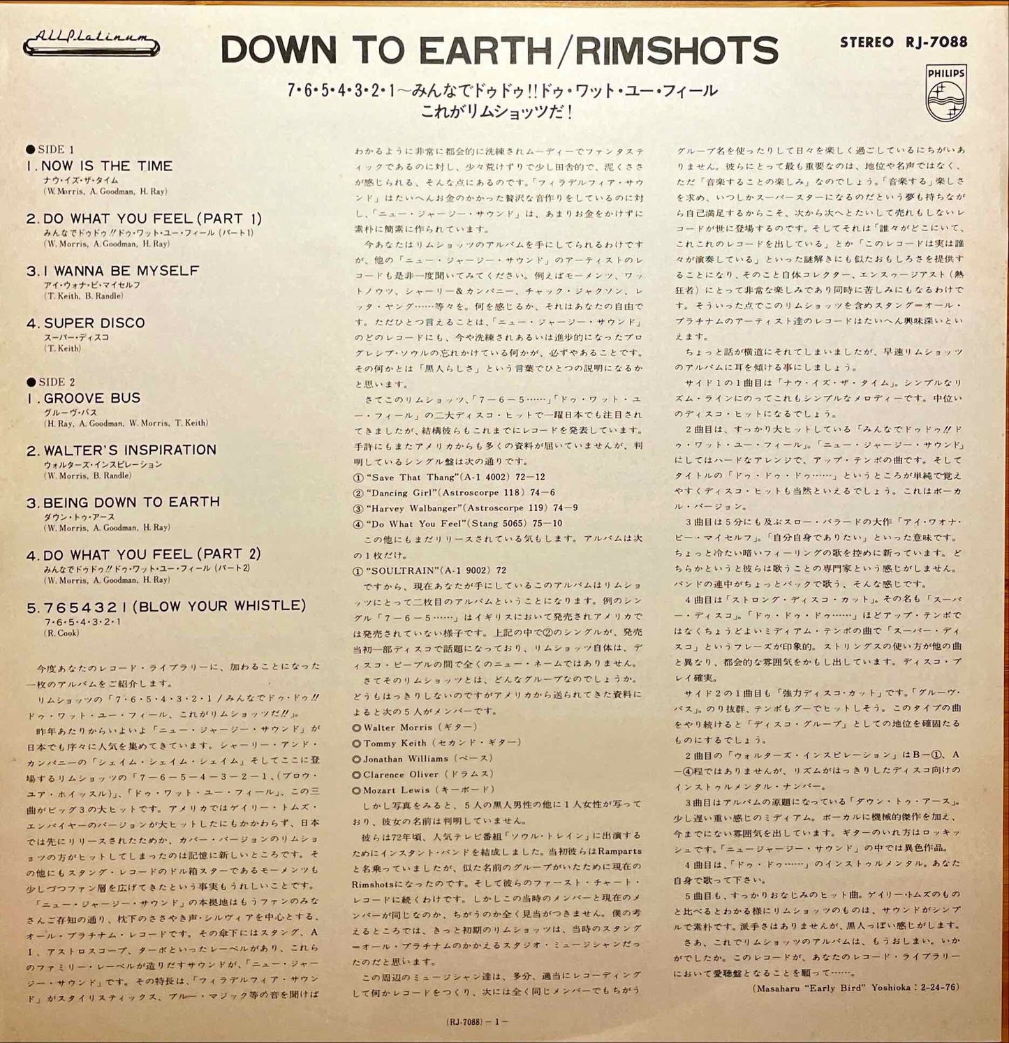 The Rimshots – Down To Earth