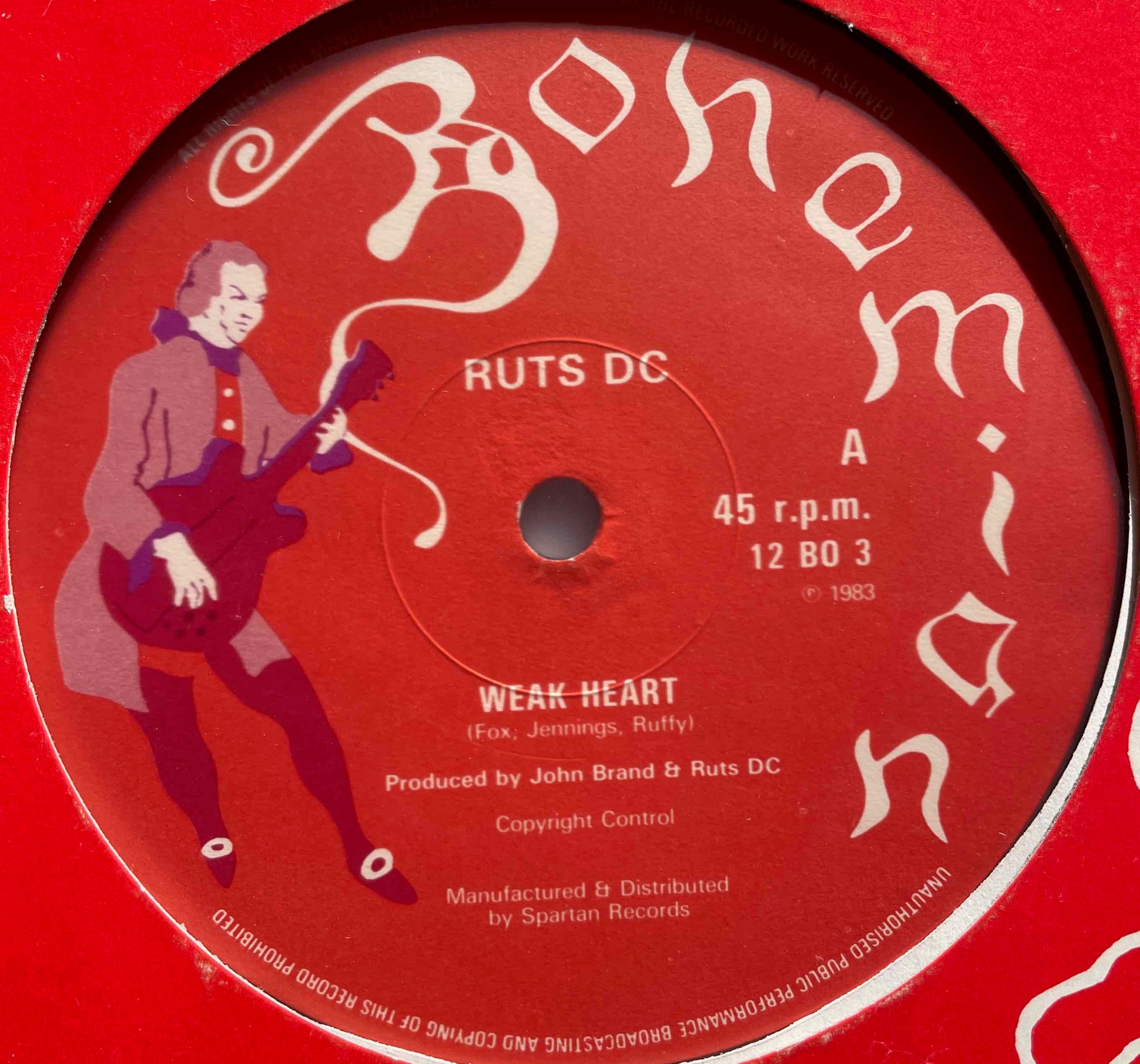 Ruts DC – Weak Heart  12 inch Single label image A side
