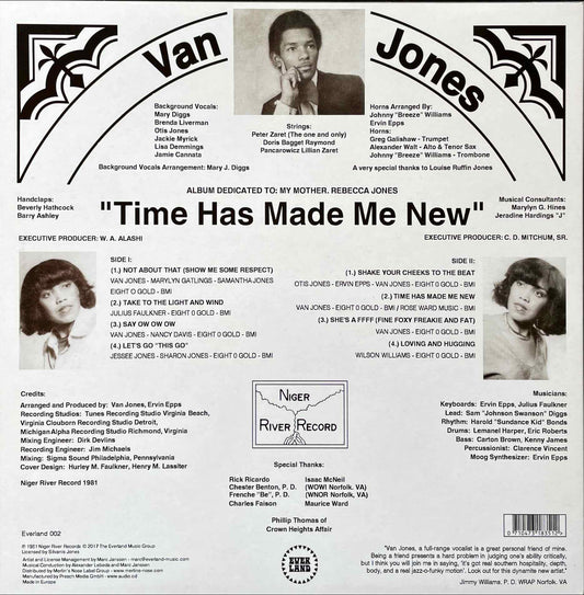 Van Jones - Time Has Made Me New LP sleeve back