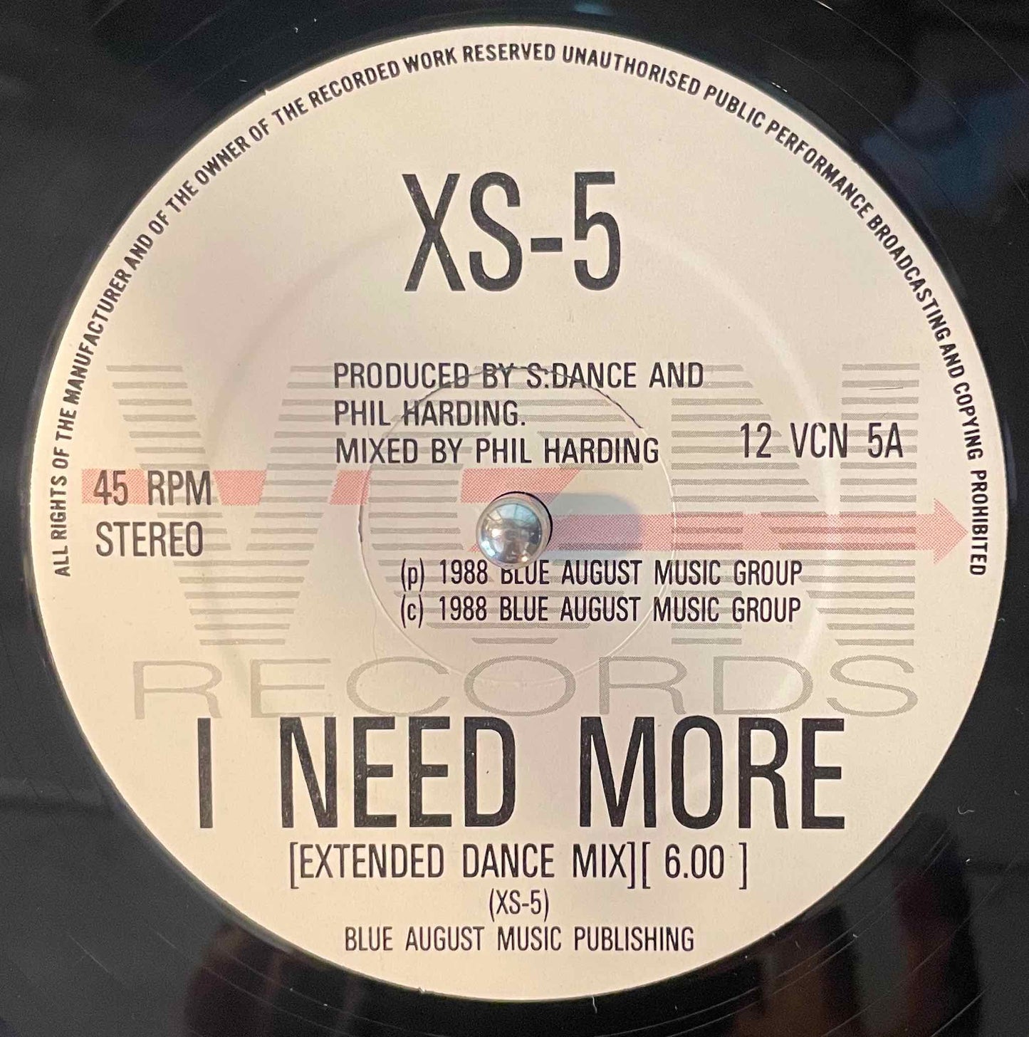 XS-5 – I Need More 12 inch single label image front