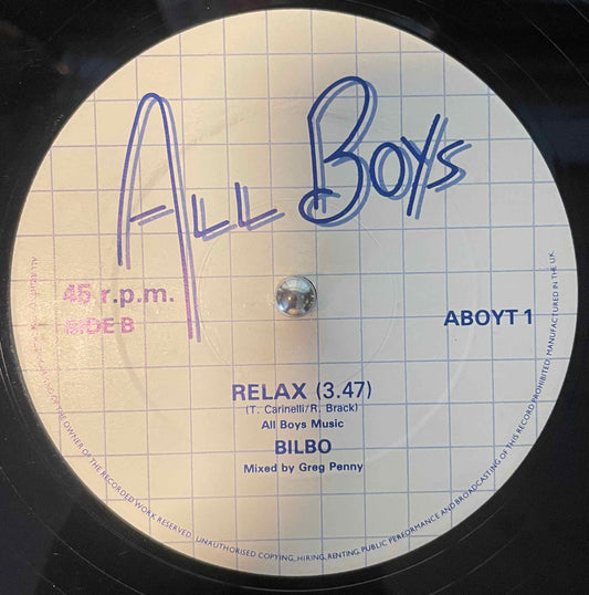 Bilbo – Sex Machine / Relax 12" single label image back