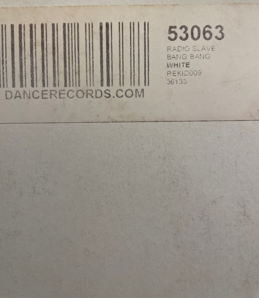 Radio Slave – Bang Bang 12" single sleeve image