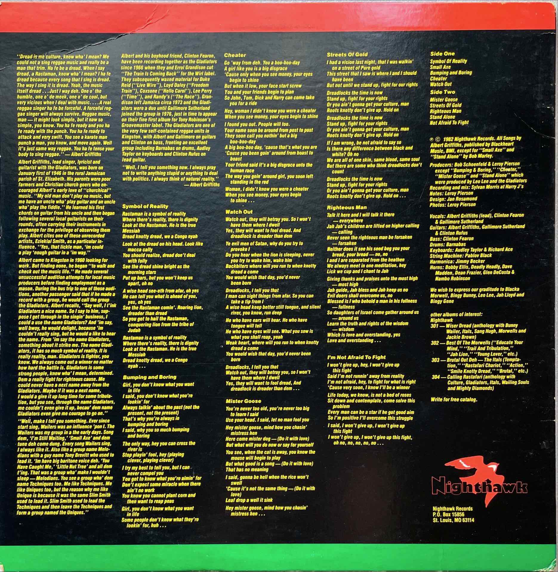 The Gladiators – Symbol Of Reality LP Sleeve image back