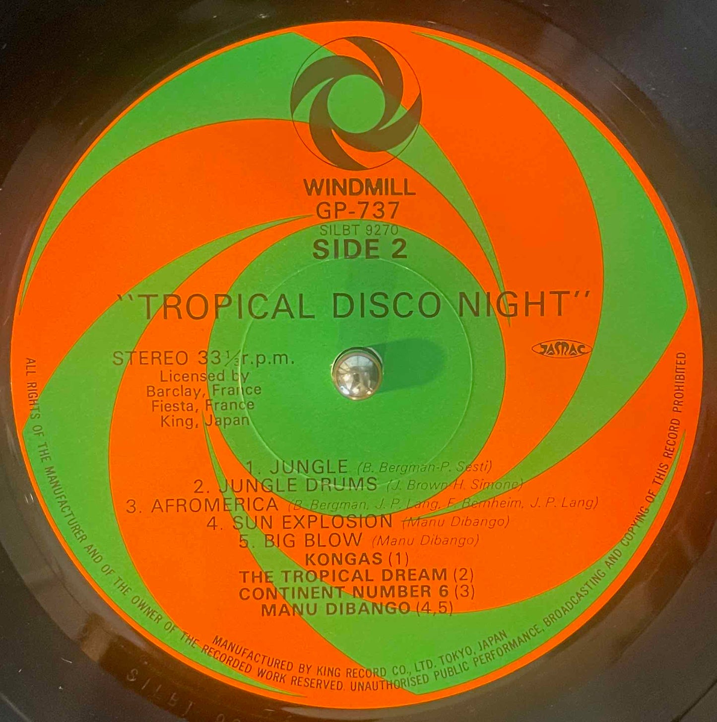 Various – Tropical Disco Night LP label image back