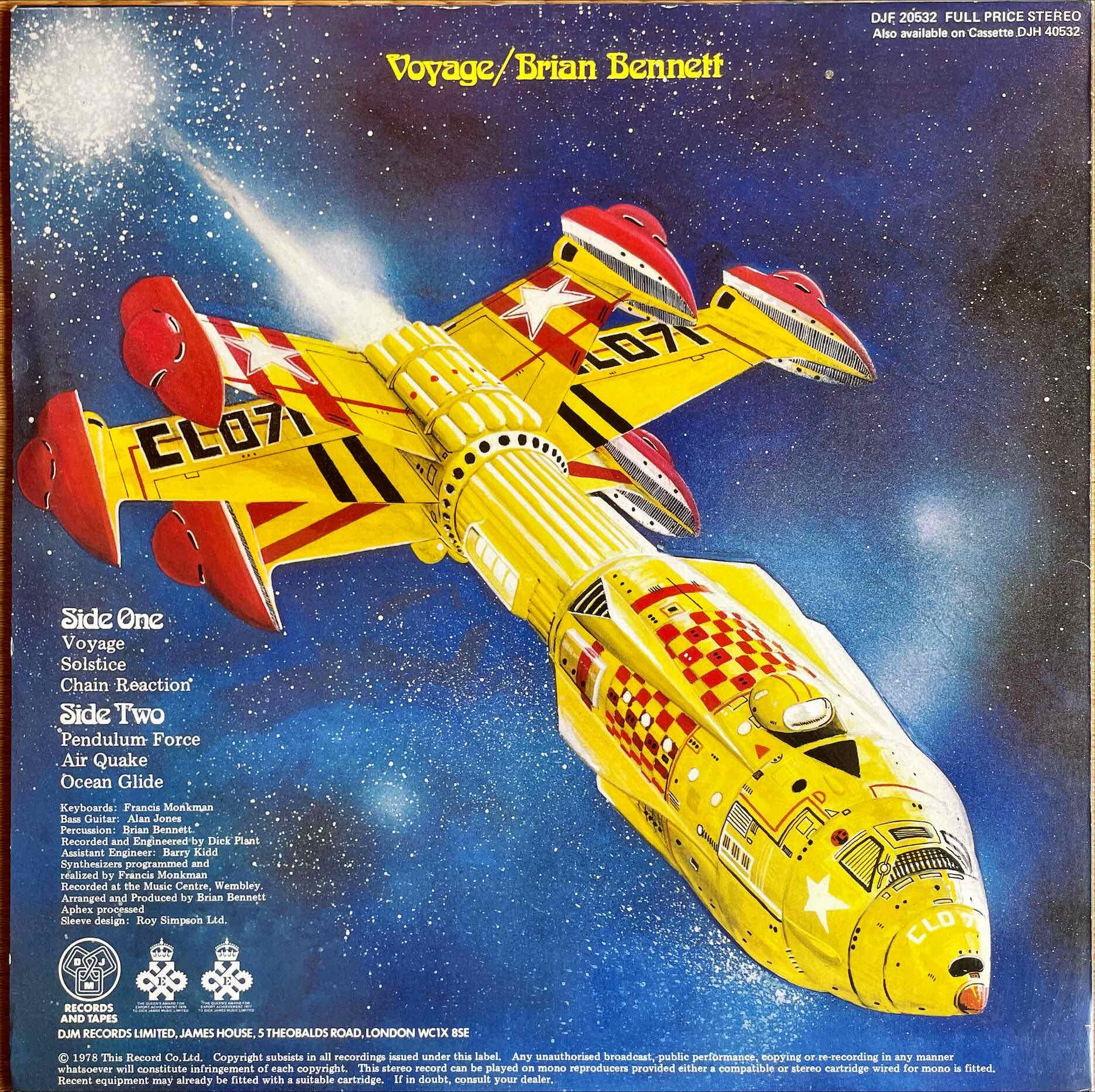 Brian Bennett – Voyage (A Journey Into Discoid Funk) LP sleeve image back