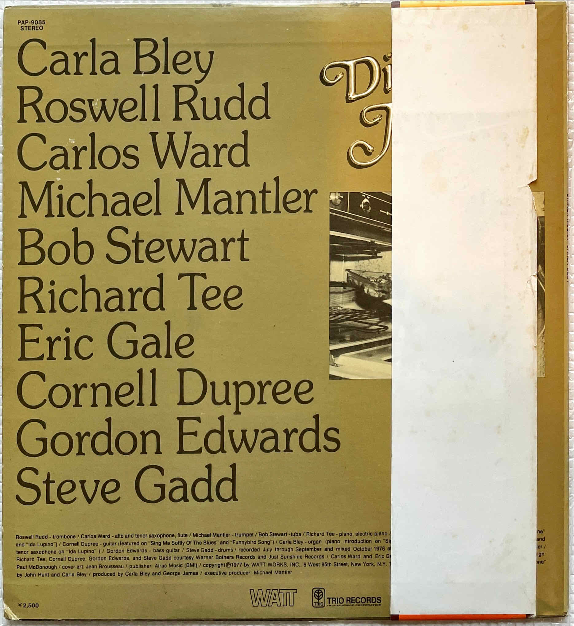 Carla Bley – Dinner Music LP sleeve image back