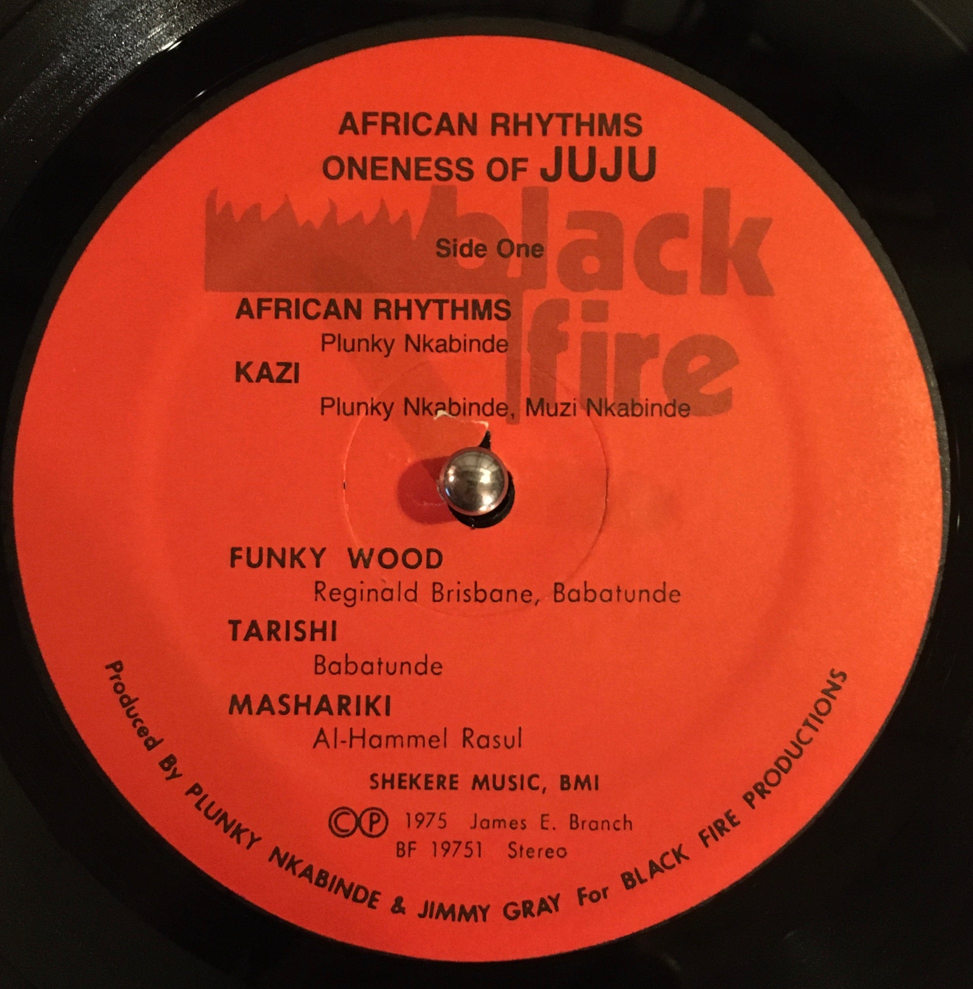 Oneness Of Juju – African Rhythms LP label image front