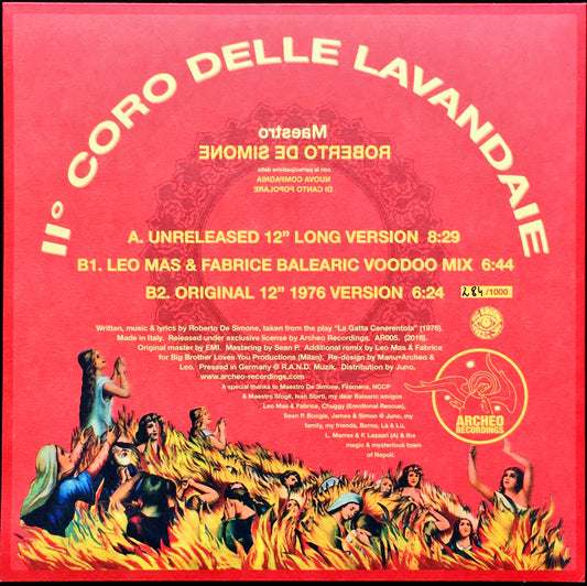 Roberto De Simone Con la Partecipazione Della Nuova Compagnia Di Canto Popolare – II° Coro Delle Lavandaie 12inch single image back