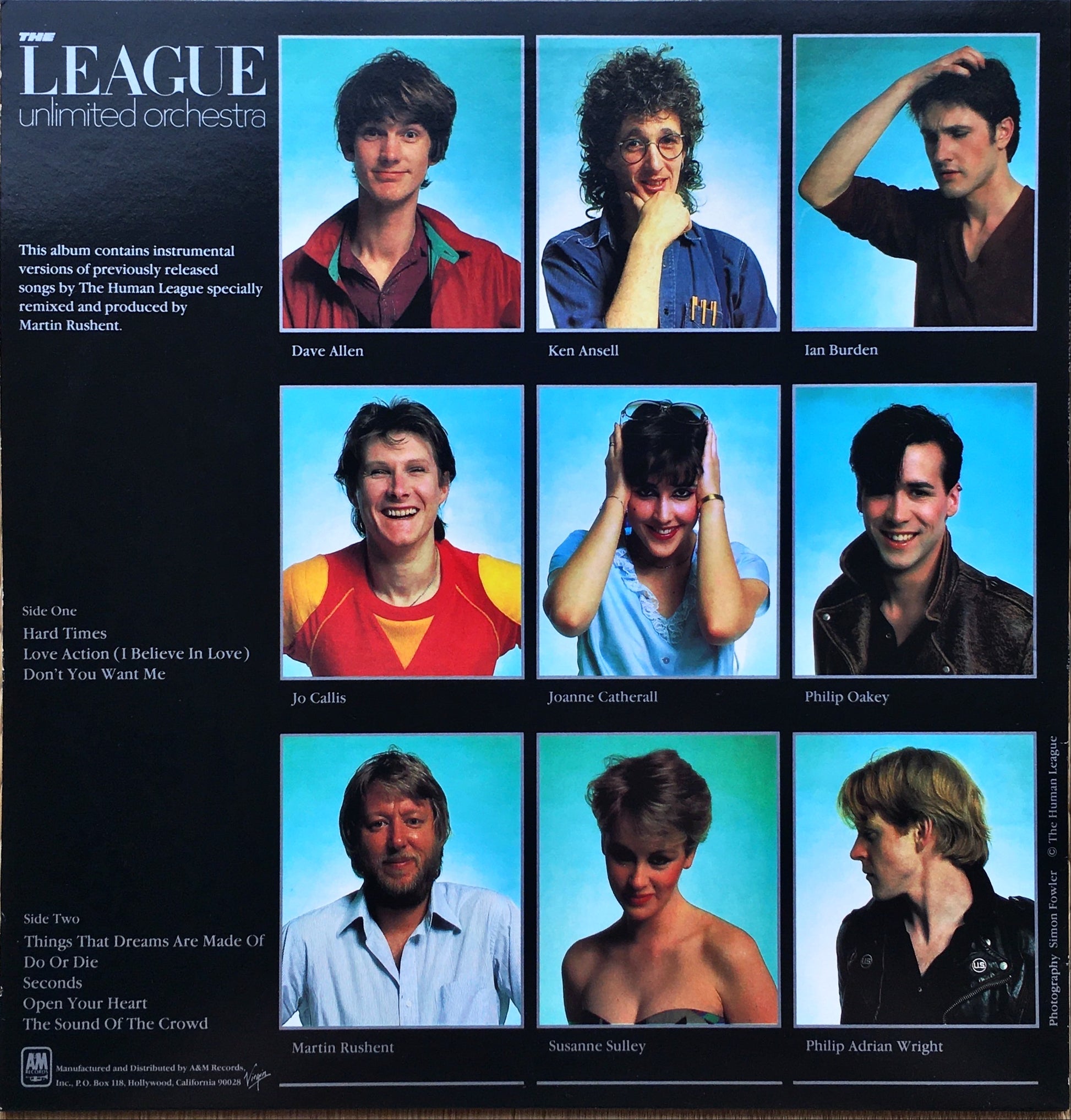 The League Unlimited Orchestra – Love And Dancing LP sleeve image back