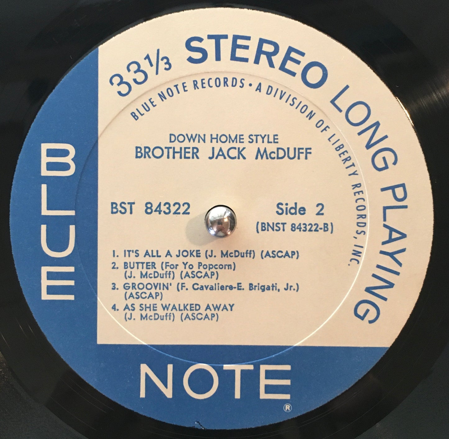 Brother Jack McDuff – Down Home Style LP label image back
