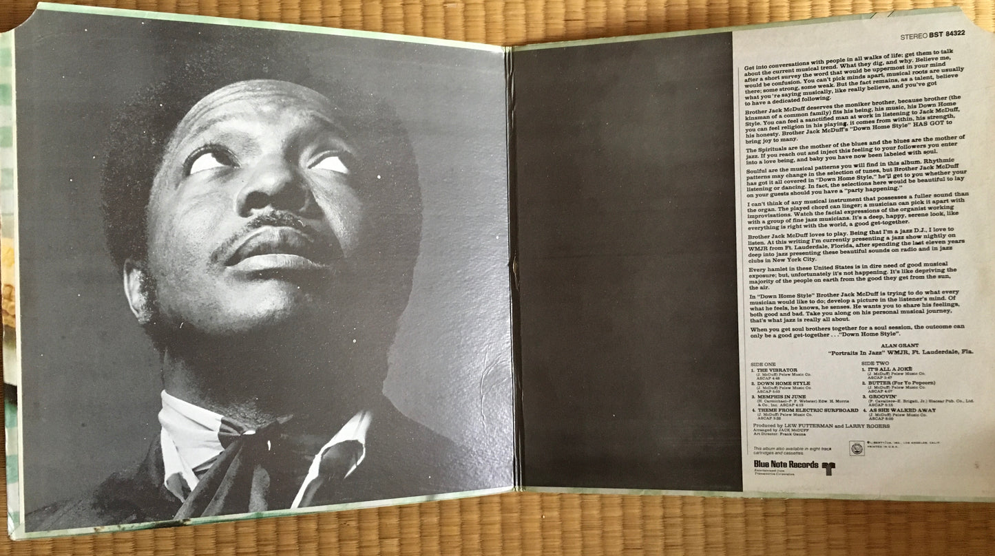 Brother Jack McDuff – Down Home Style LP sleeve inside image