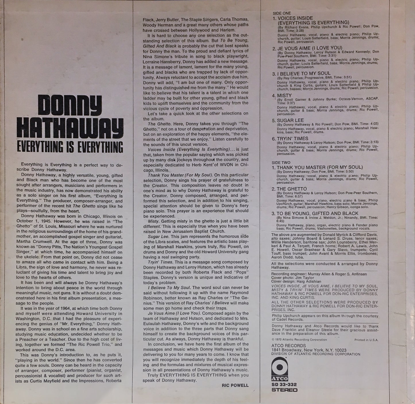 Donny Hathaway – Everything Is Everything - monads records