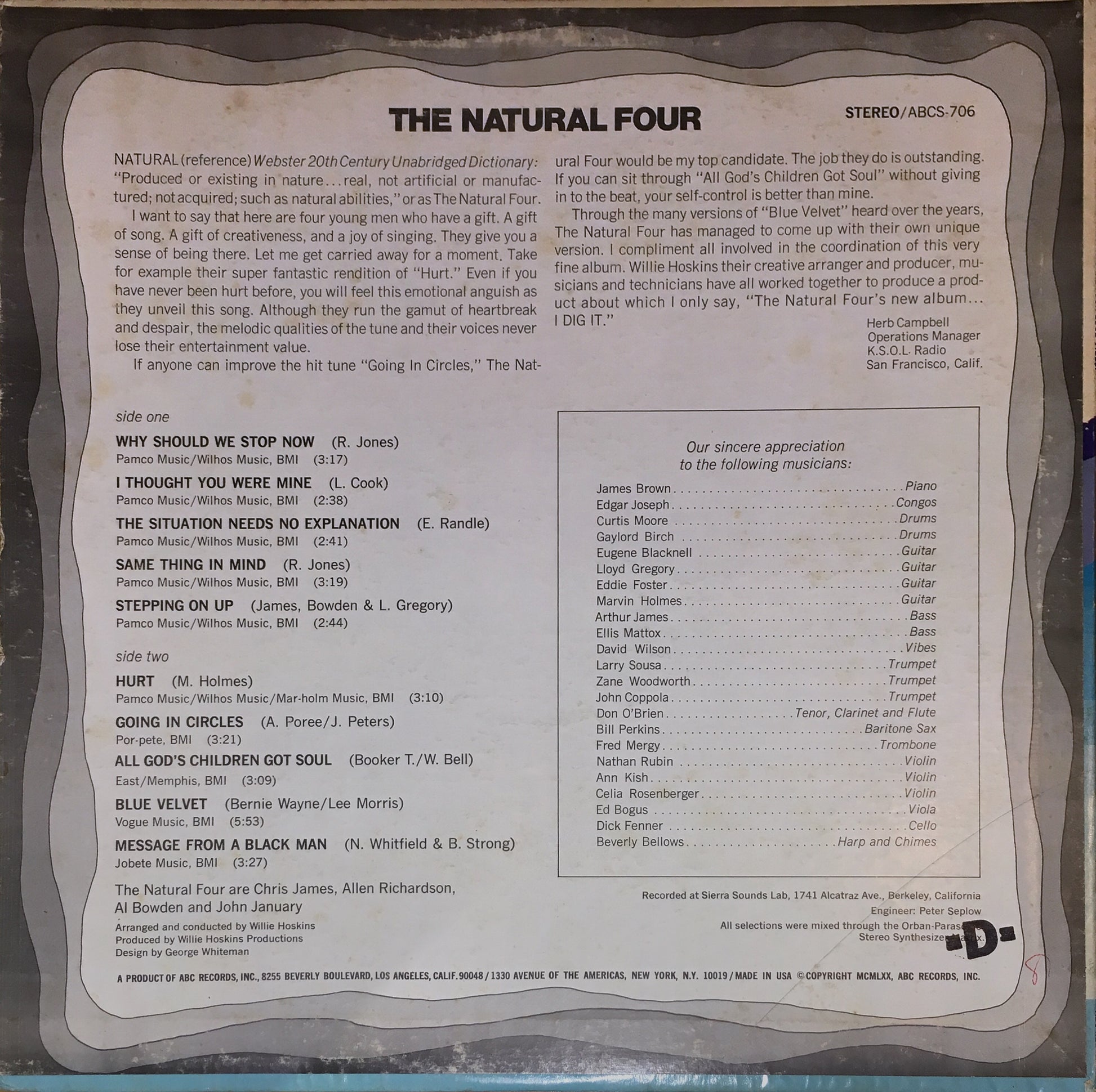 The Natural Four – Good Vibes! - monads records