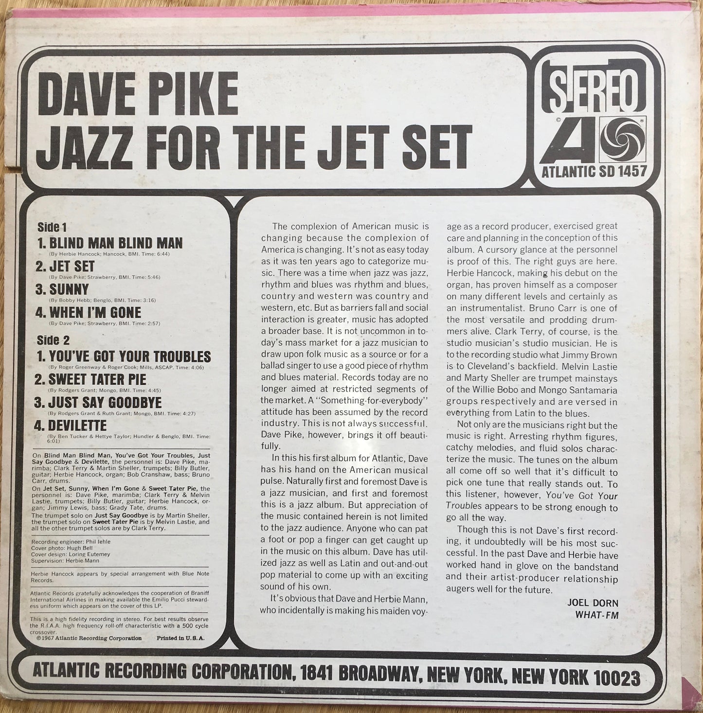 Dave Pike – Jazz For The Jet Set - monads records