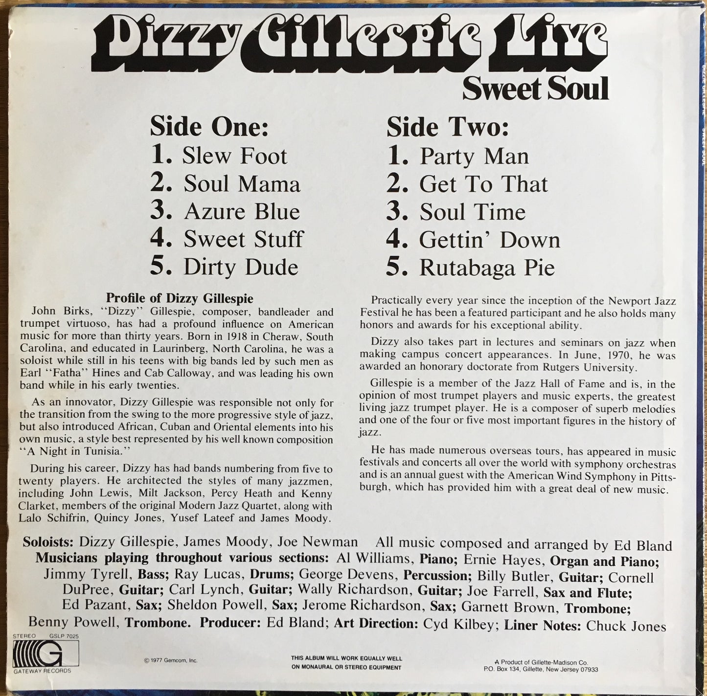 Dizzy Gillespie – Sweet Soul - monads records