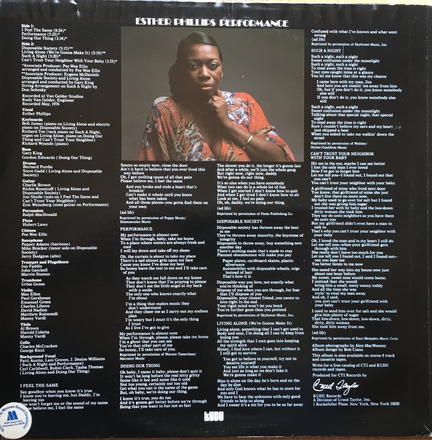Esther Phillips – Performance - monads records