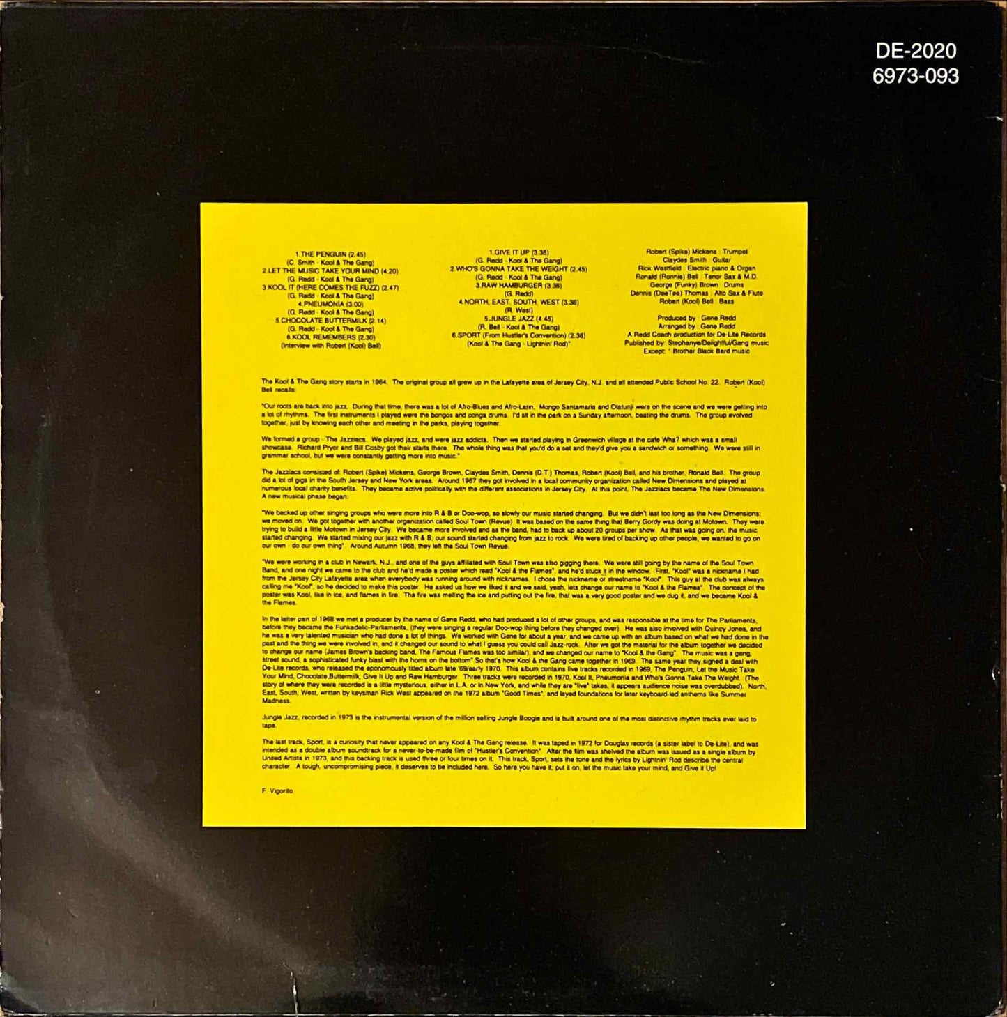 Kool And The Gang – Give It Up LP sleeve image back