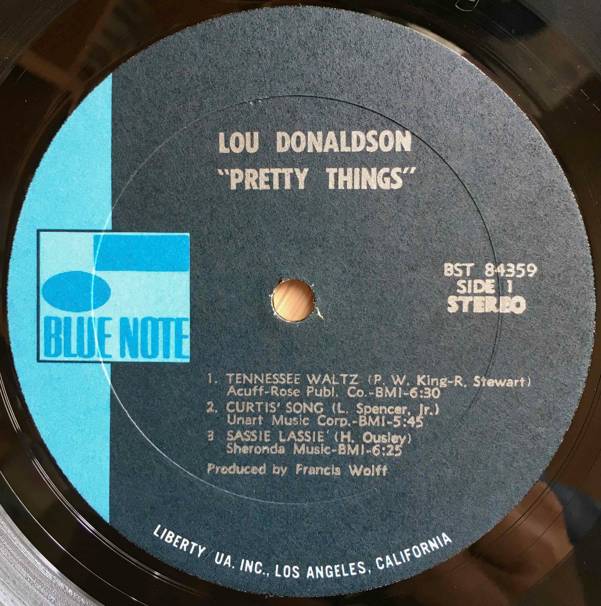Lou Donaldson – Pretty Things LP label image front