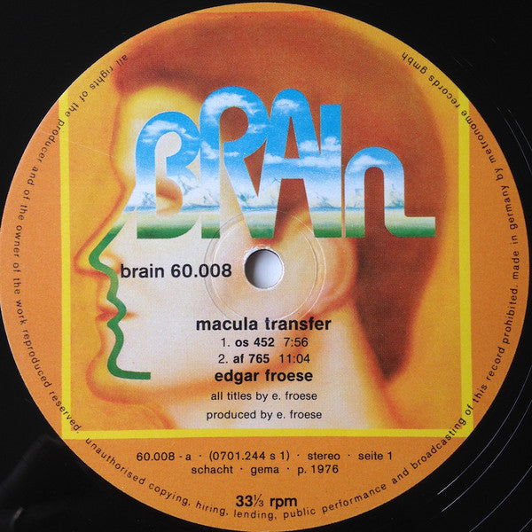 Edgar Froese ‎– Macula Transfer - monads records