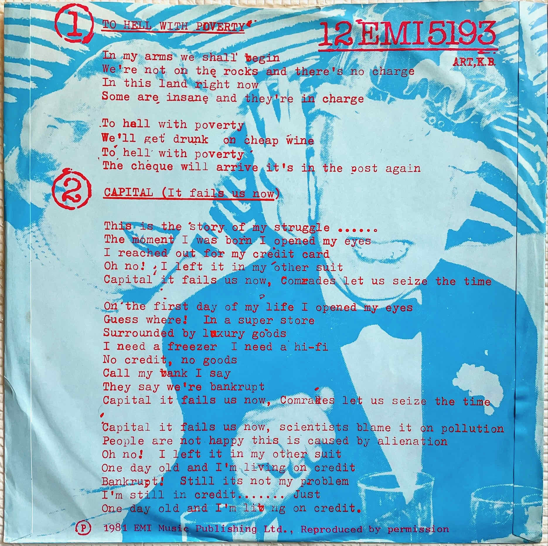 Gang Of Four – To Hell With Poverty! 12 inch single sleeve image back