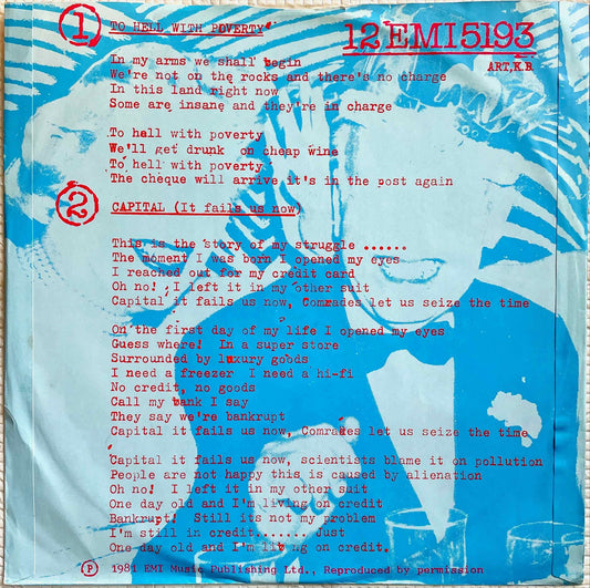 Gang Of Four – To Hell With Poverty! 12 inch single sleeve image back