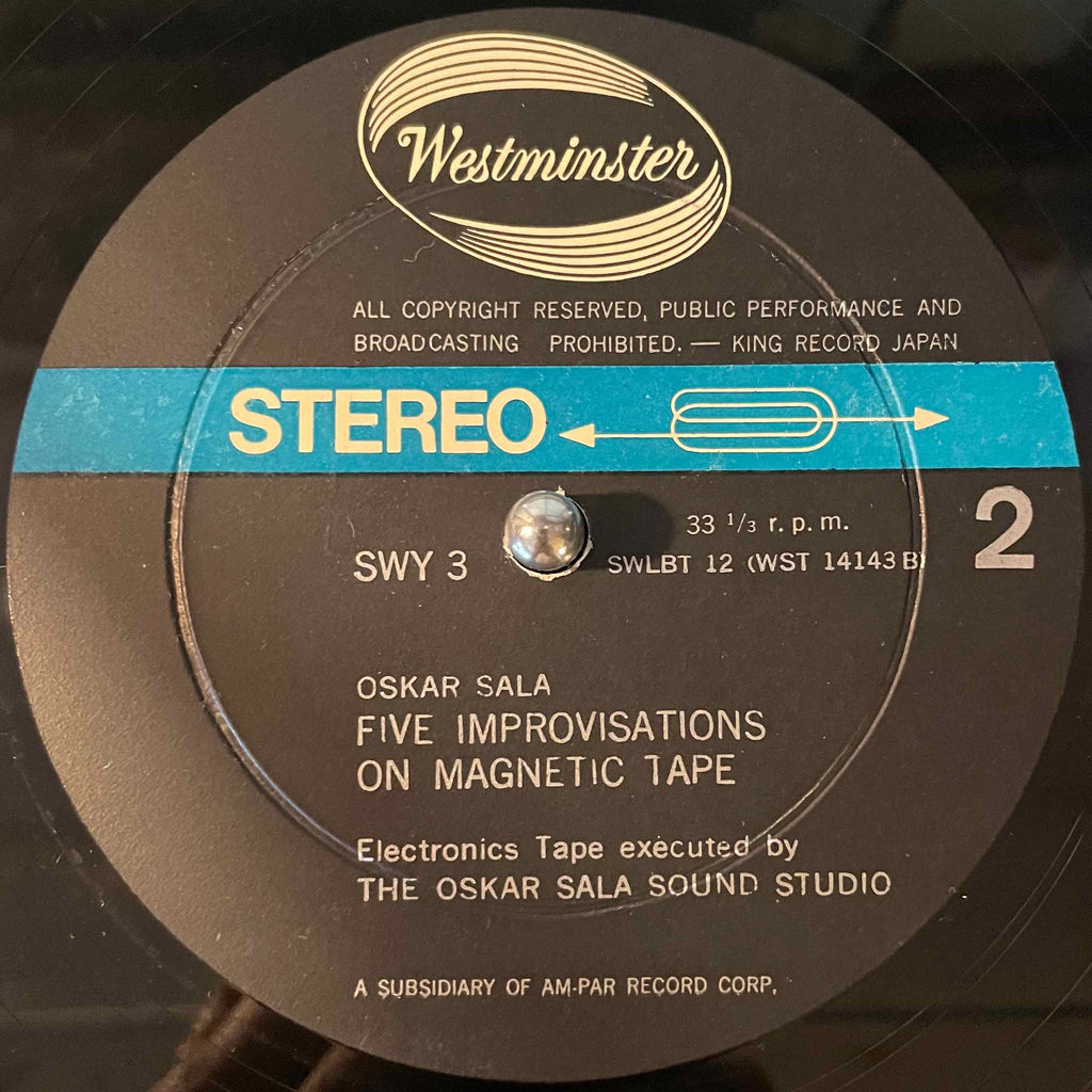 Remi Gassmann / Oskar Sala – Electronics / Five Improvisations On Magnetic Tape LP label image 2