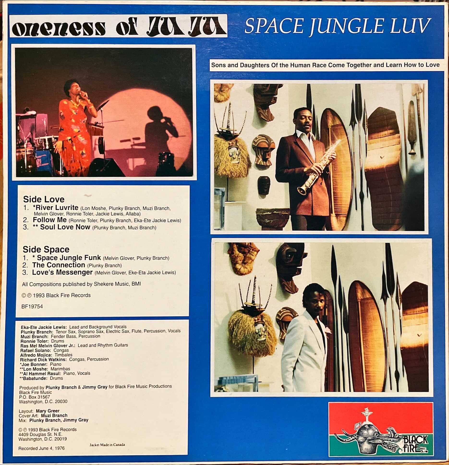Oneness Of Juju – Space Jungle Luv LP sleeve image back