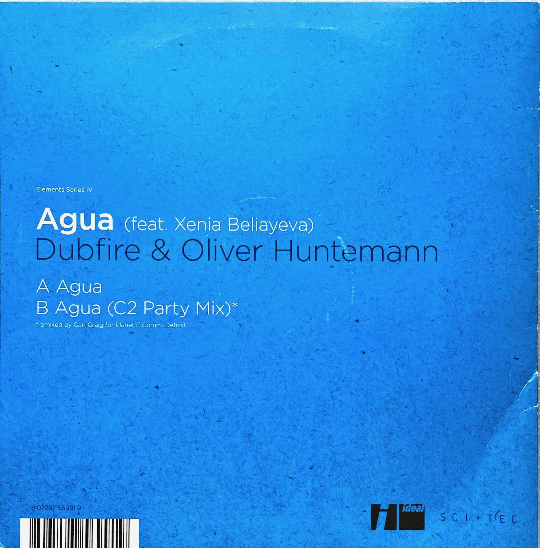Dubfire & Oliver Huntemann Feat. Xenia Beliayeva – Agua 12 inch single sleeve image back