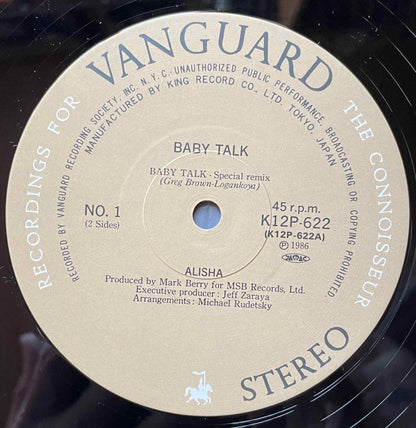 Alisha, Alisha - Baby Talk = ベイビー・トーク　12 inch single label image front 2