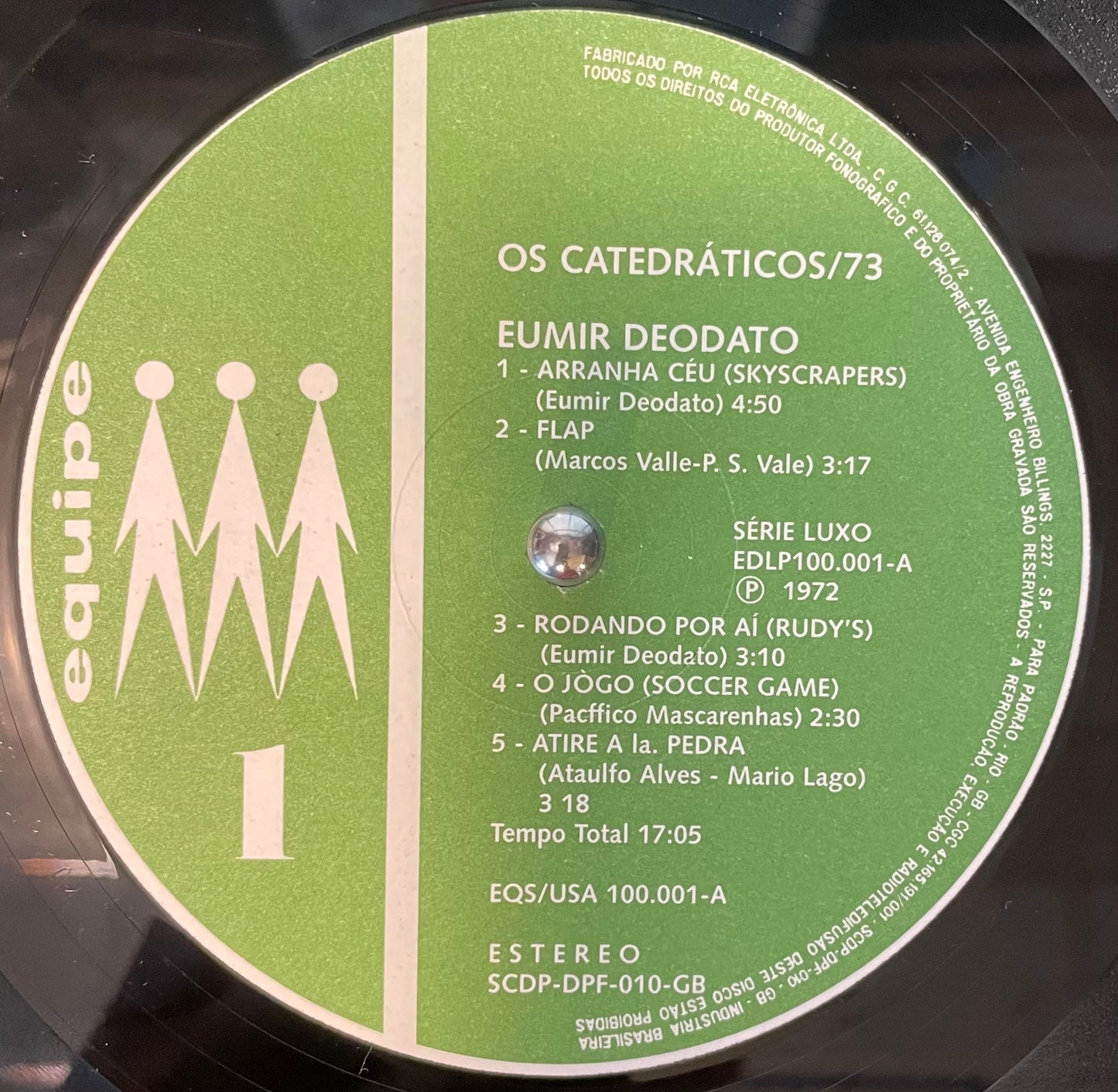 Eumir Deodato – Os Catedráticos 73　LP label image front