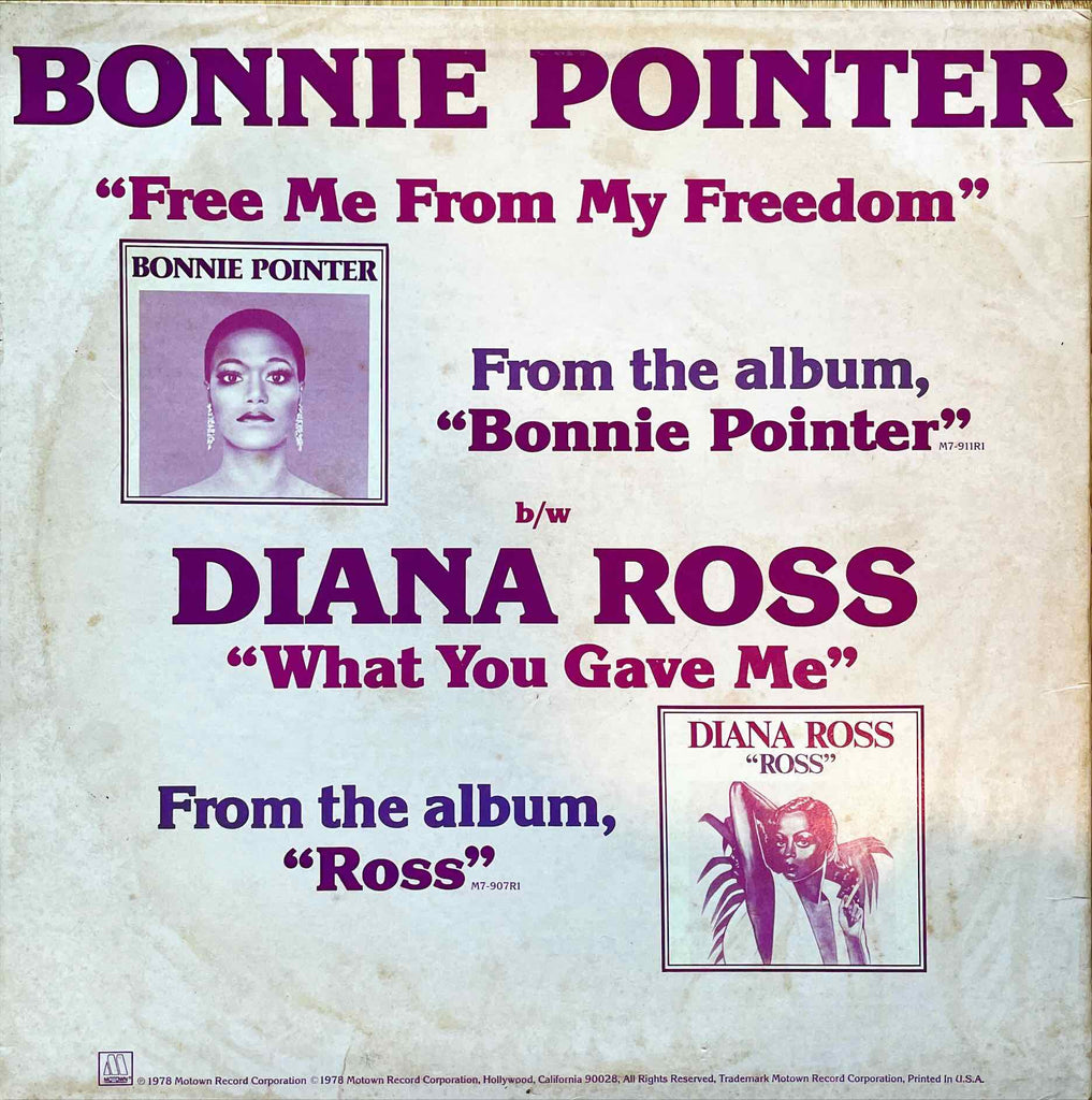 Diana Ross / Bonnie Pointer – What You Gave Me / Free Me From My Freedom 12 inch single sleeve image back