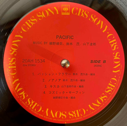 Haruomi Hosono, Shigeru Suzuki, Tatsuro Yamashita - Pacific LP label image back