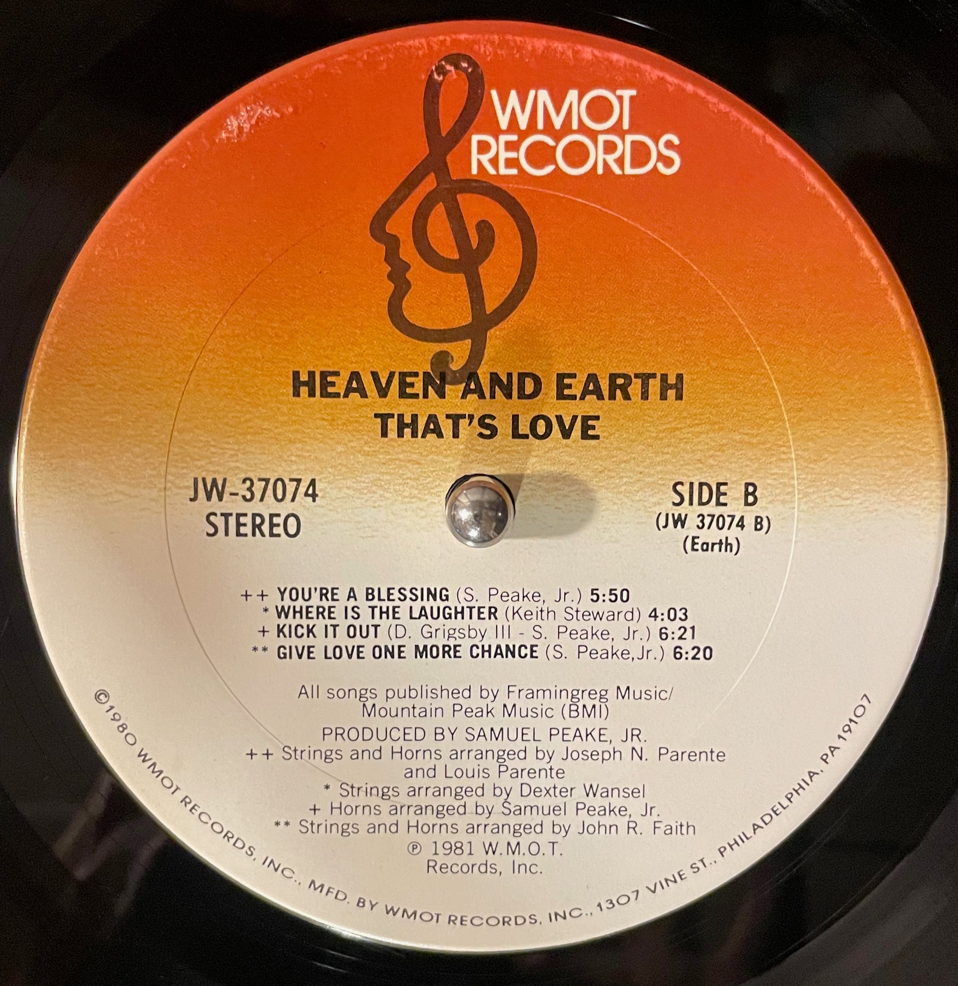 Heaven And Earth ‎– That's Love LP label image back