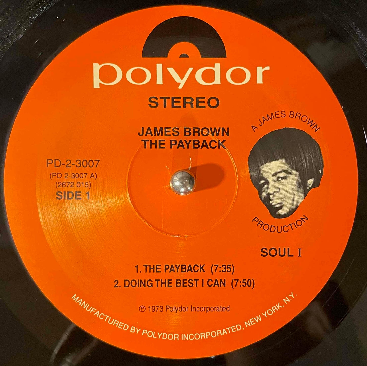 James Brown – The Payback LP label image side 1