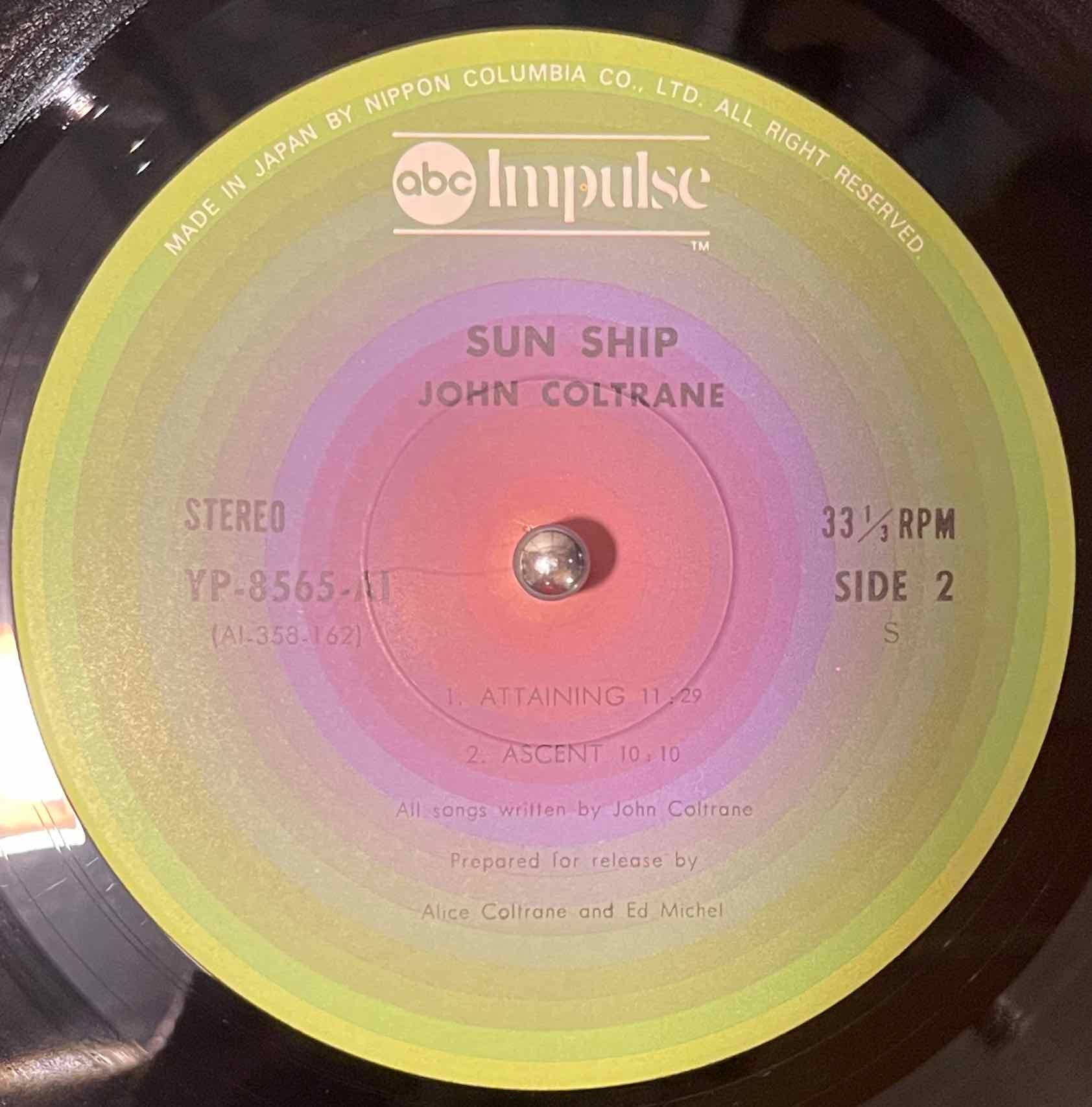 John Coltrane – Sun Ship LP Label image side 2