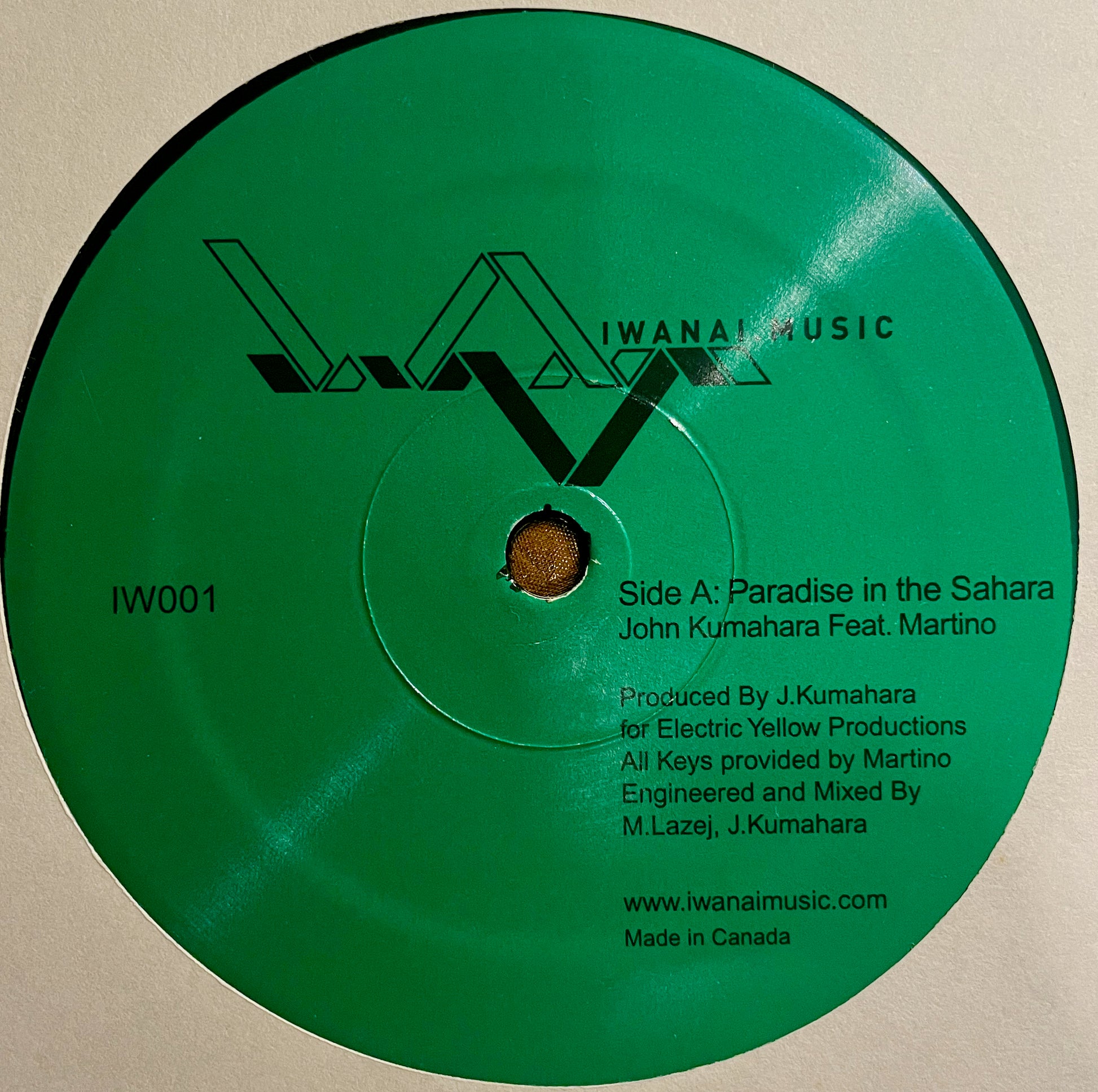 John Kumahara Feat. Martino / Basic Unit ‎– Paradise In The Sahara / Basic Soul 12" single label image front