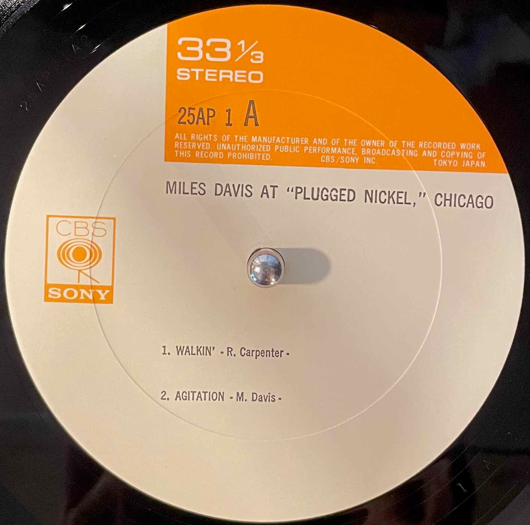 Miles Davis – Miles Davis At Plugged Nickel, Chicago LP label image front