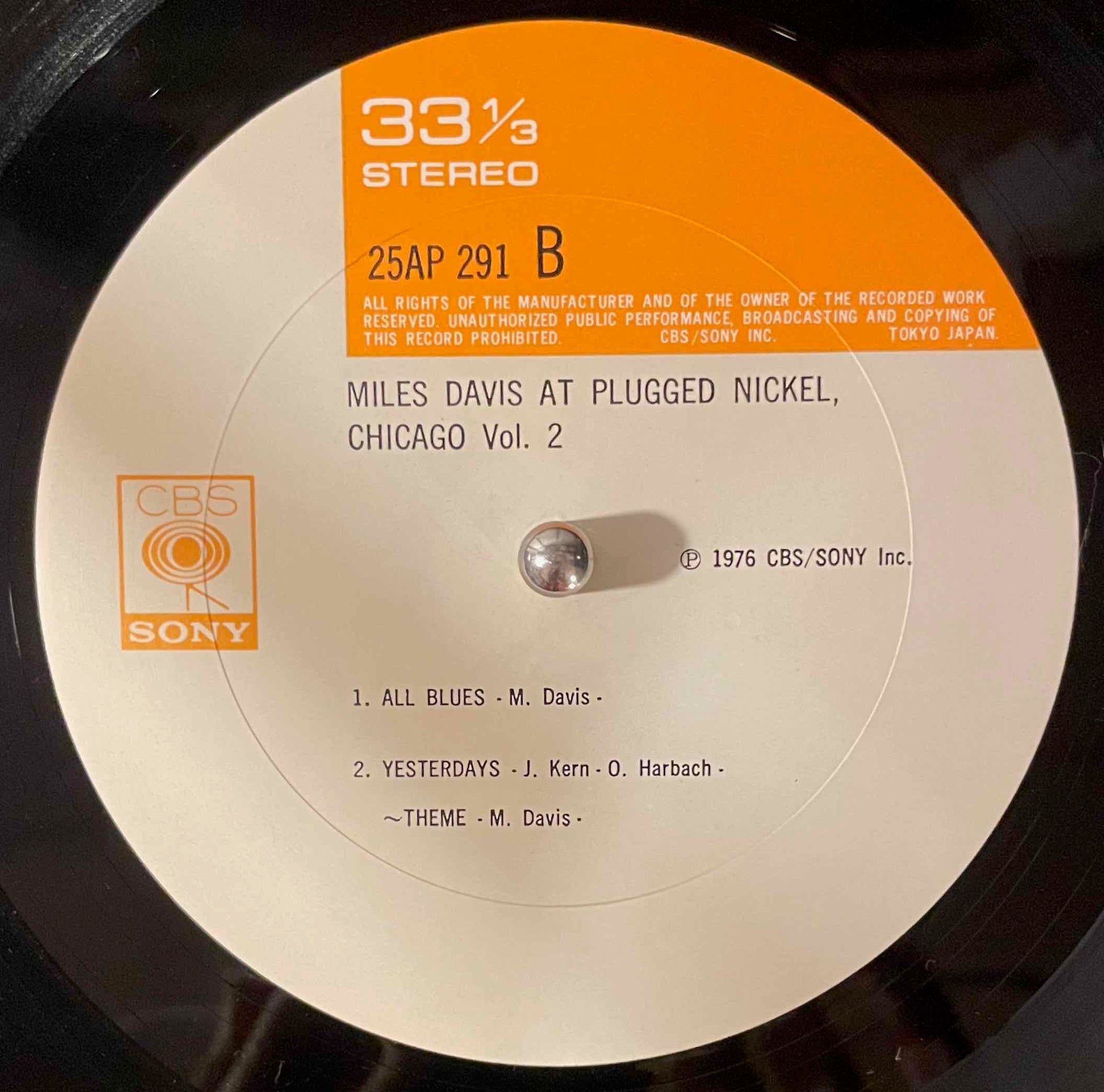 Miles Davis – Miles Davis At Plugged Nickel, Chicago Vol.2 LP label image back